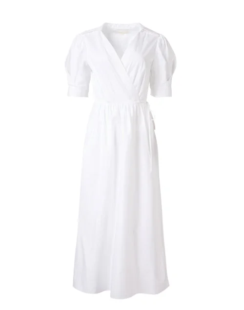 Plus Size Women Dress with a Flattering A - Line Cut for Comfort and StyleWhite Wrap Dress