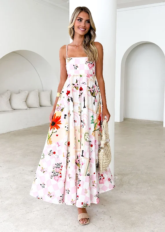 Mermaid - Style Women Dress with a Fitted Silhouette for Special OccasionsXanthe Maxi Dress - Pink Patchwork