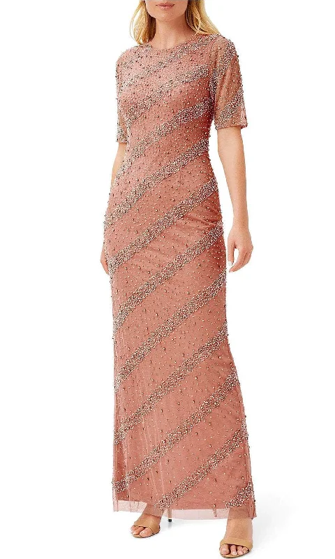 Maxi Women Dress with Floral Print for a Bohemian VibeAidan Mattox MD1E207520 - Short Sleeve Beaded Formal Dress