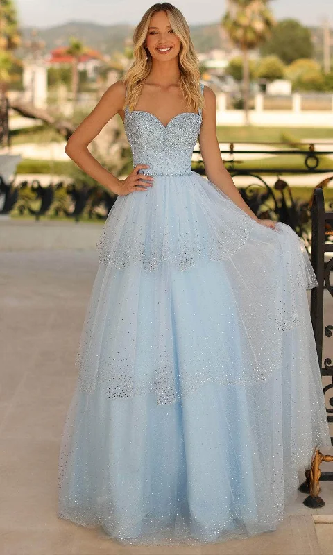 Lace - Embellished Women Dress for an Elegant and Sophisticated AppearanceClarisse 810591 - Sweetheart Tiered Evening Gown