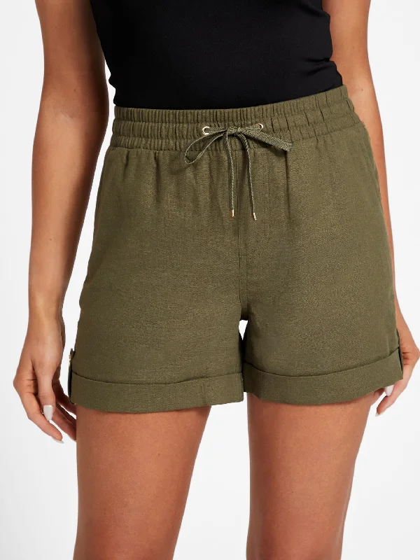 Twill Women Shorts with a Smooth Texture and DurabilityCharlotte Linen Shorts