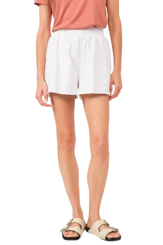 Twill Women Shorts with a Smooth Texture and DurabilityCheyna Sweat Shorts In White