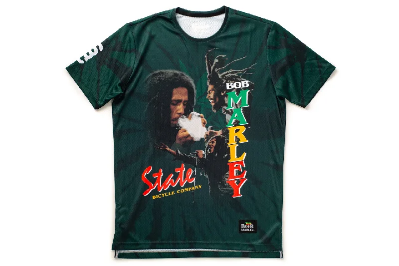 Moisture - Wicking Women T Shirt for Active LifestylesState Bicycle Co. x Bob Marley - "Concert" - Tech-T (Green)