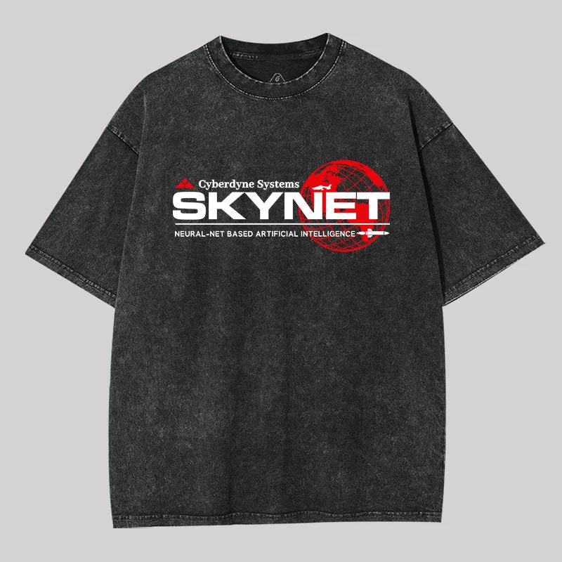 Ringer T Shirt Women with Retro - Inspired StripesCyberdyne Systems Skynet Geek Washed T-shirt