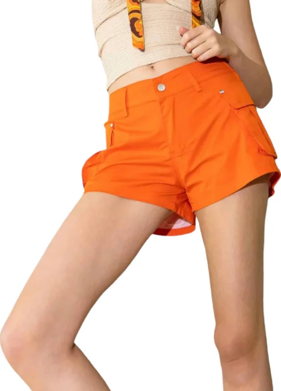 Cargo Women Shorts with Multiple Pockets for FunctionalityDo Cargo Shorts In Orange