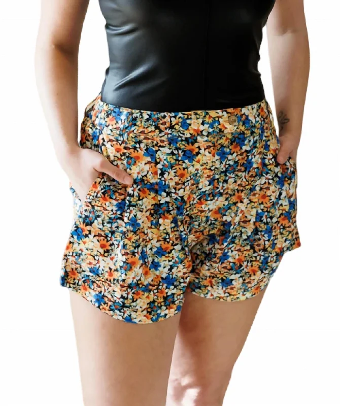 Solid Color Women Shorts in Bright Hues for a Bold StatementFull Bloom Short - Plus In Multi