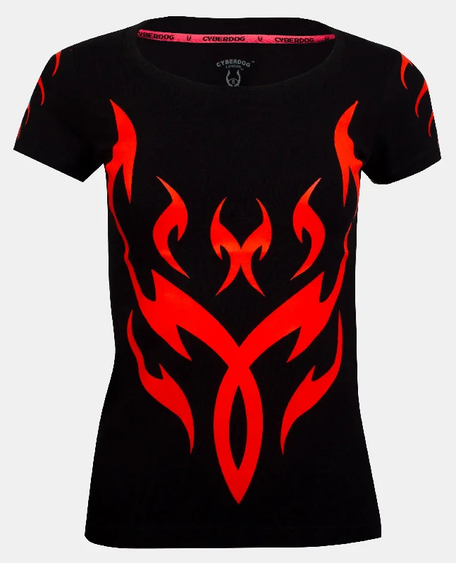 Crew Neck Women T Shirt with a Timeless DesignGIRLS TRIBAL PHOENIX T-SHIRT