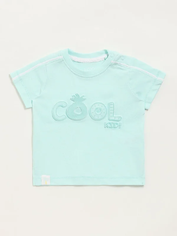 Striped Women T Shirt in a Classic PatternHOP Baby Mint Text Design T-Shirt