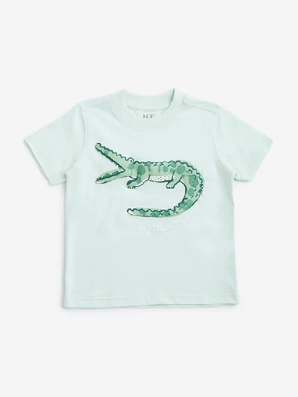 Jeanette Women Shorts with a Soft and Comfortable FeelHOP Kids Mint Animal Printed T-Shirt