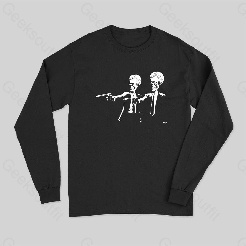 Crew Neck Women T Shirt with a Timeless DesignMars Attacks Tim Burton Pulp Fiction Long Sleeve T-Shirt