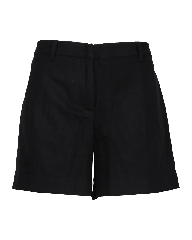 Linen Women Shorts for Breathable Comfort in Hot WeatherMiu Miu Flared Shorts in Black Wool