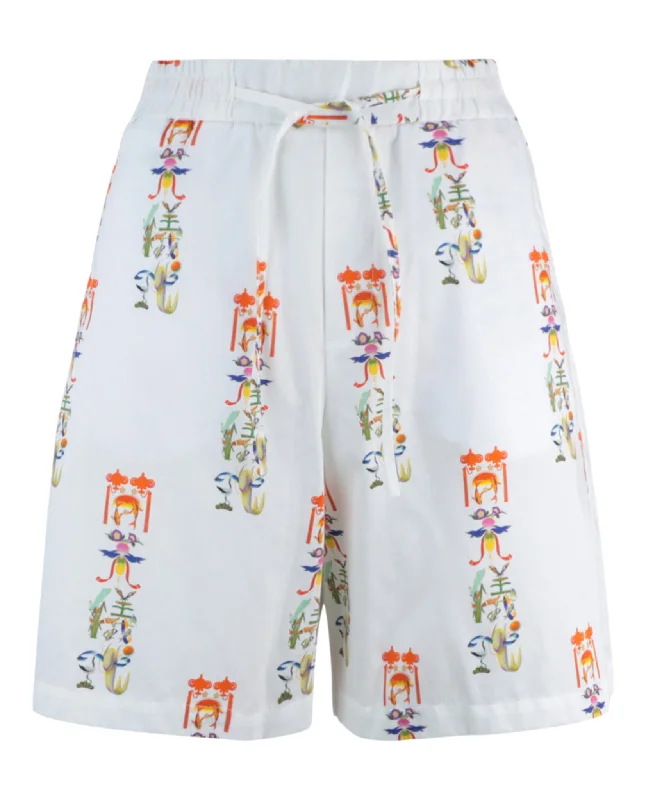 Patterned Geometric Women Shorts for a Modern AppealPrinted Nurse Shorts