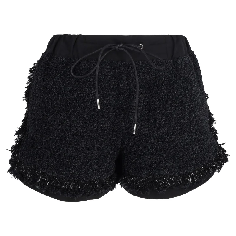 Belted Women Shorts to Enhance the WaistlineSacai Drawstring Shorts in Black Tweed