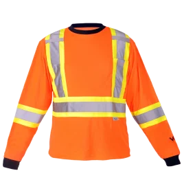 Plus Size Women T Shirt for a Comfortable and Flattering FitViking® Long Sleeve with Pocket Hi-Vis T-Shirts - 6015