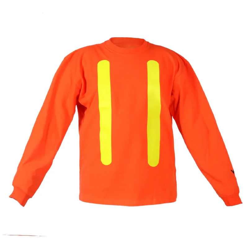 Crew Neck Women T Shirt with a Timeless DesignViking® Long Sleeve Orange Hi-Vis T-Shirt 6016 O