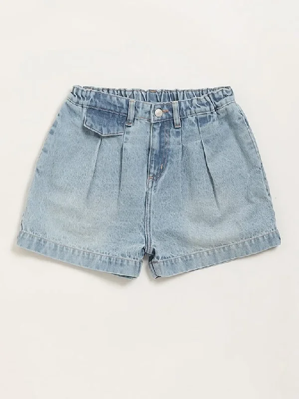 Tie - Waist Women Shorts for a Customizable FitY&F Kids Light Blue Denim Shorts