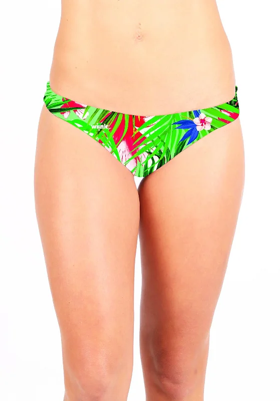 Metallic women swimwear with a shiny finish for a glamorous poolside lookBahamas Green Bottom