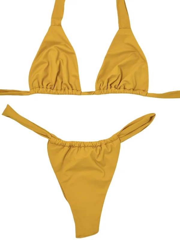 Lace - trimmed women swimwear for an elegant and romantic touchHARVEST SLIDE BOTTOM- BUTTERSCOTCH