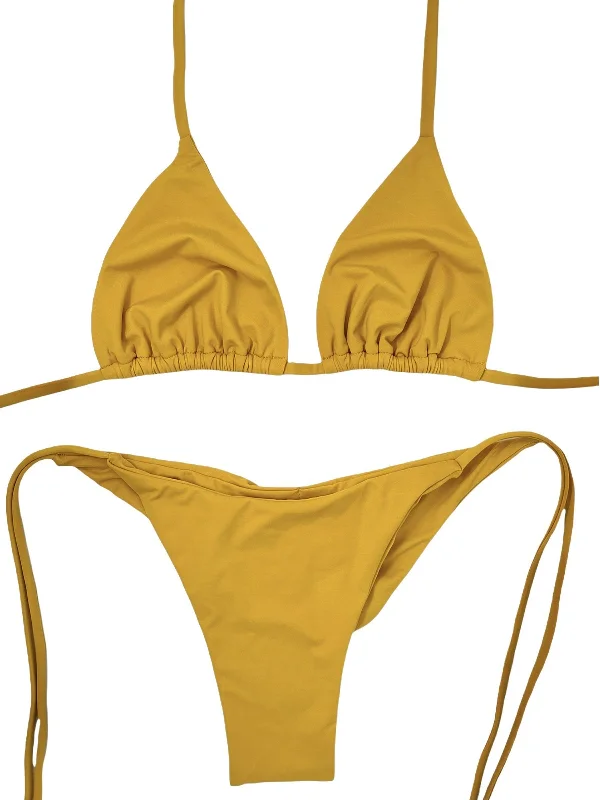 Plus - size women swimwear with full - coverage bottoms for comfort and confidenceHARVEST CHEEKY SCRUNCH BOTTOM- BUTTERSCOTCH