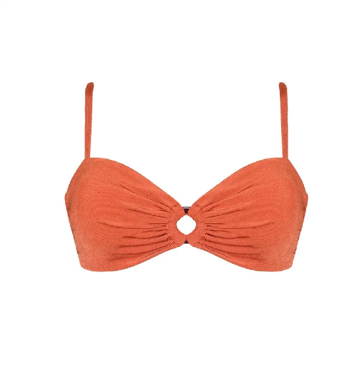 Lace - trimmed women swimwear for an elegant and romantic touchJade Orange Top