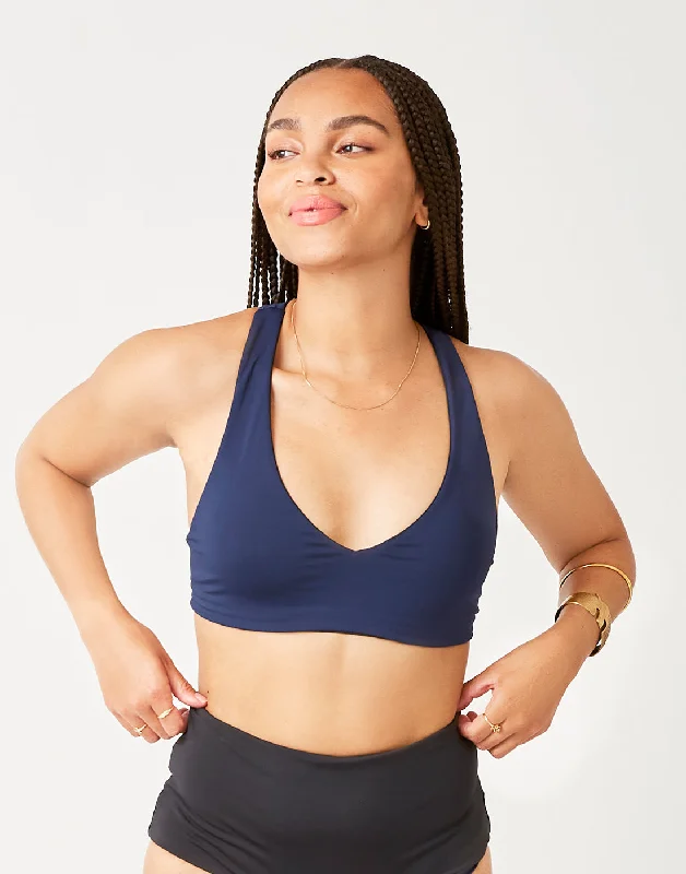 Push - up women swimwear to enhance the bust for a more confident beach lookLa Jolla Reversible Top: Black/Navy