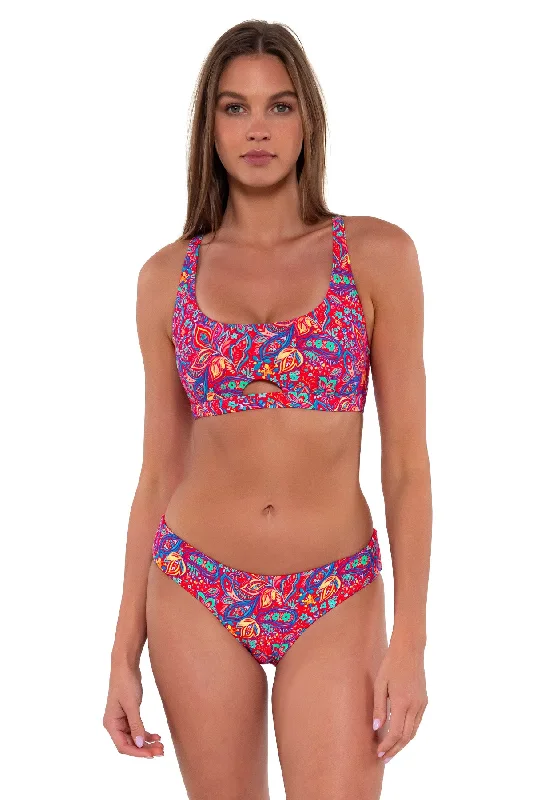 Sports women swimwear for high - intensity water activities like swimming lapsSunsets Rue Paisley Brandi Bralette Top